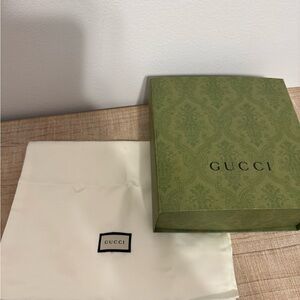 Gucci Olive Green Decorative Box and Dust Bag